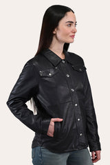 Women’s Black Obadiah Leather Shacket