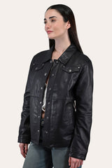 Women’s Black Obadiah Leather Shacket