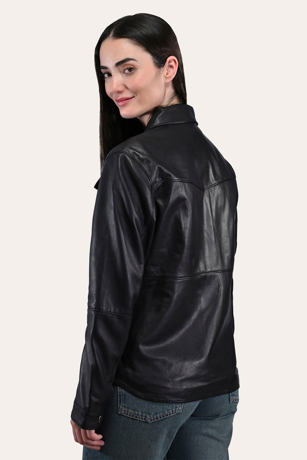 Women’s Black Obadiah Leather Shacket