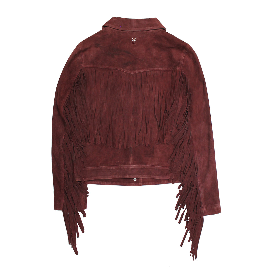 Women’s Oxblood Nash Trucker Suede Jacket