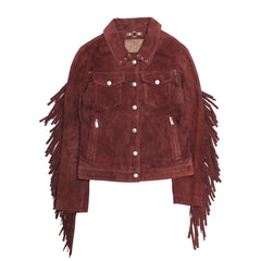 Women’s Oxblood Nash Trucker Suede Jacket