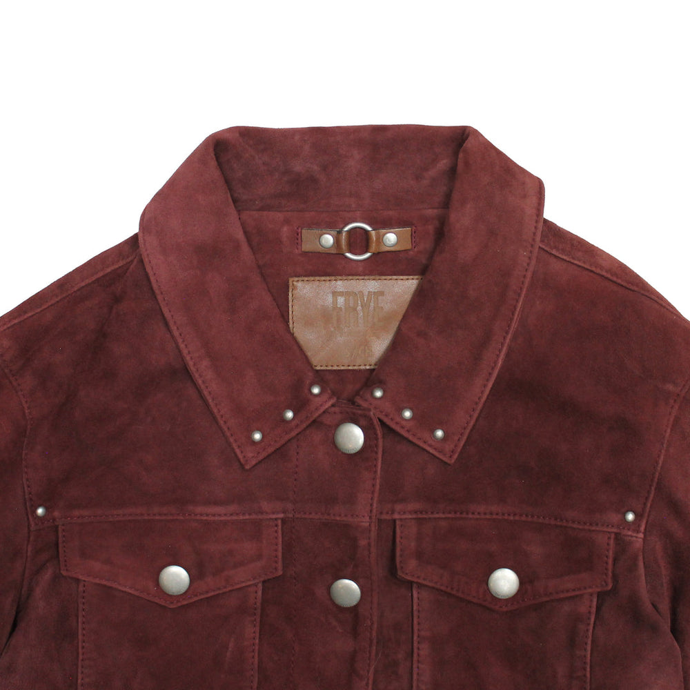 Women’s Oxblood Nash Trucker Suede Jacket