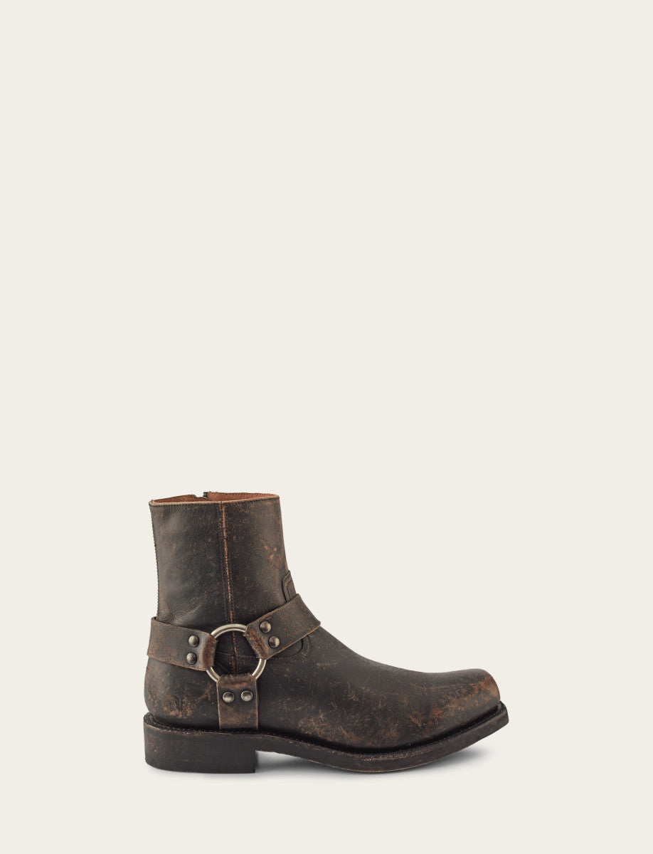 Men's Antiqued Black Conway Harness Moto Boots