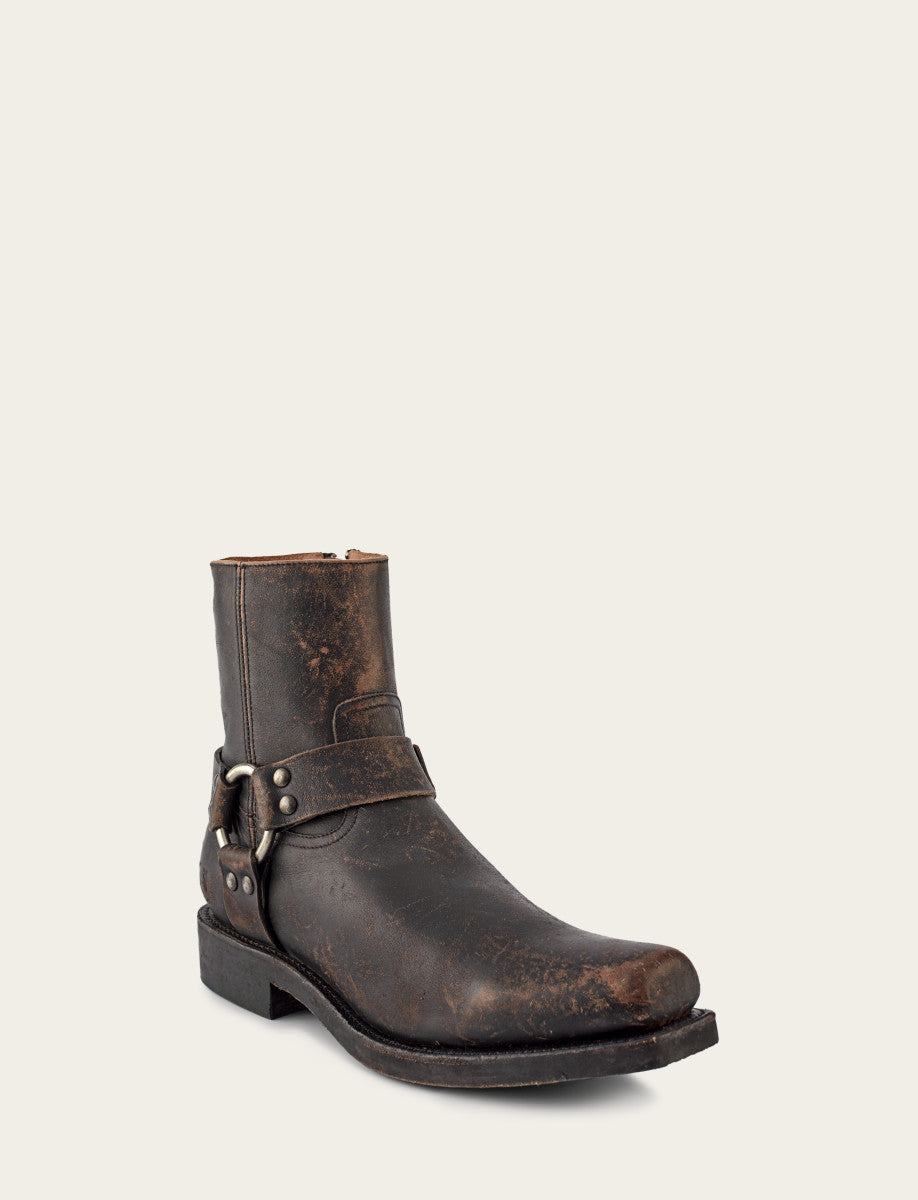 Men's Antiqued Black Conway Harness Moto Boots