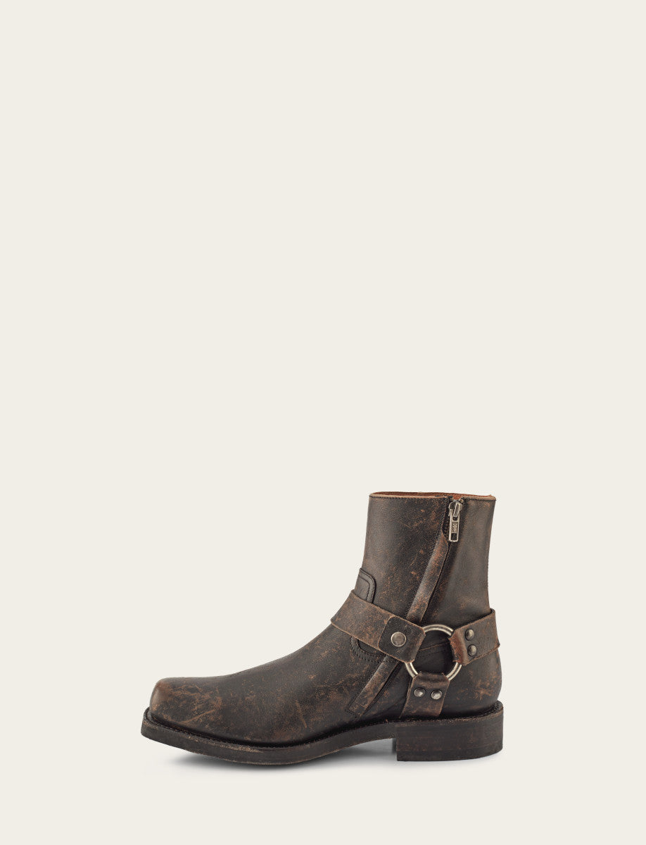 Men's Antiqued Black Conway Harness Moto Boots