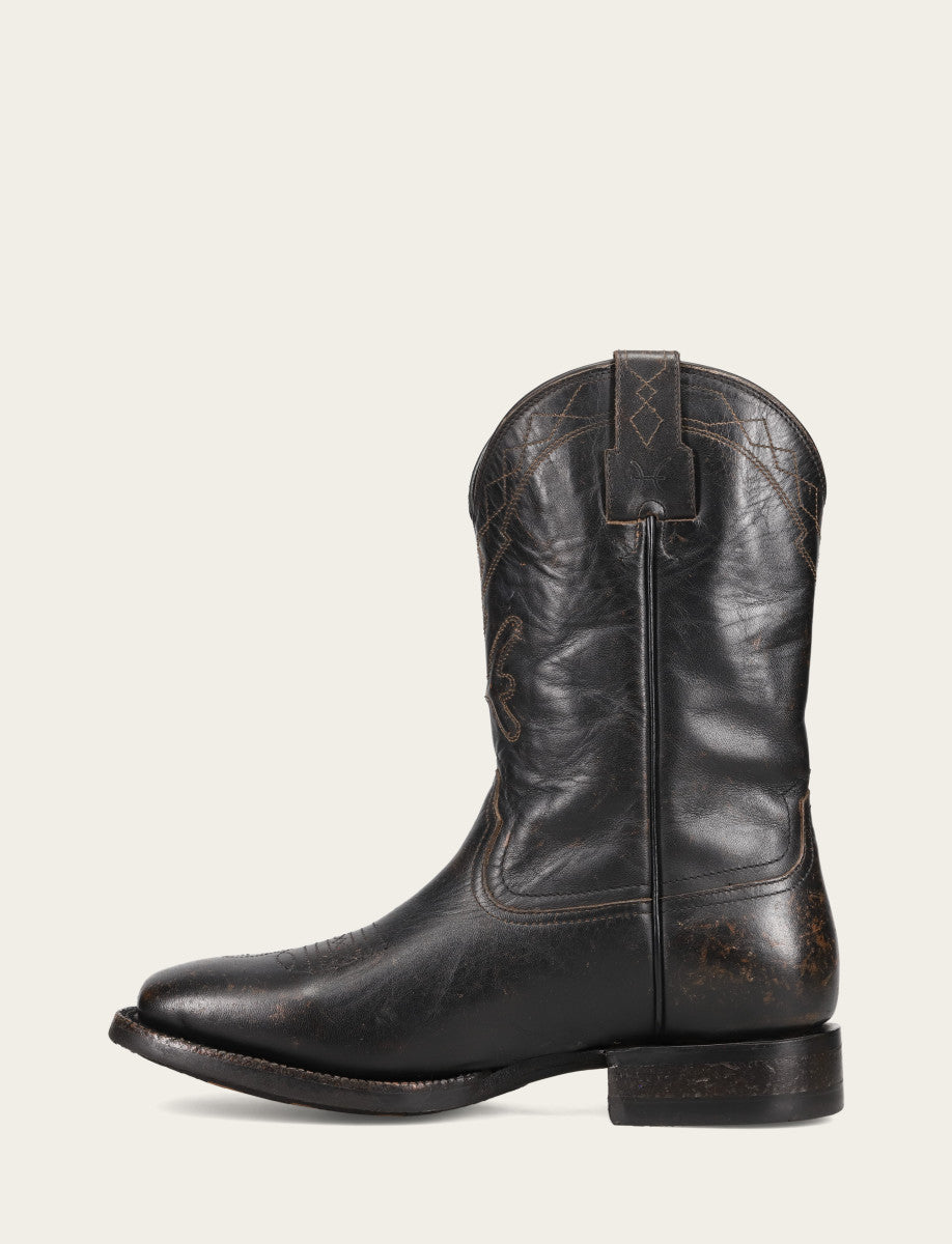 Men's Black Hauser Logo Stitch Boots