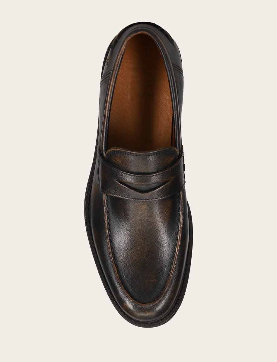 Men's Brown Brush Off Tyler Flex Penny Loafer