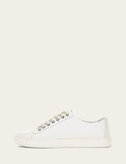 Men's White Astor Cap Toe Low Lace Sneakers