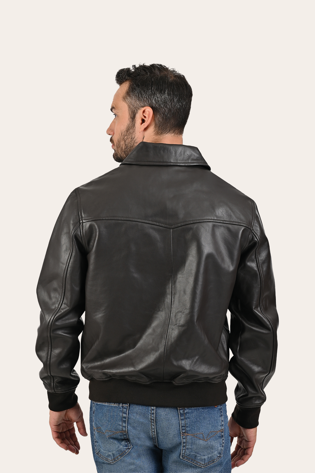 Men’s Dark Brown Dusty Trucker Leather Jacket