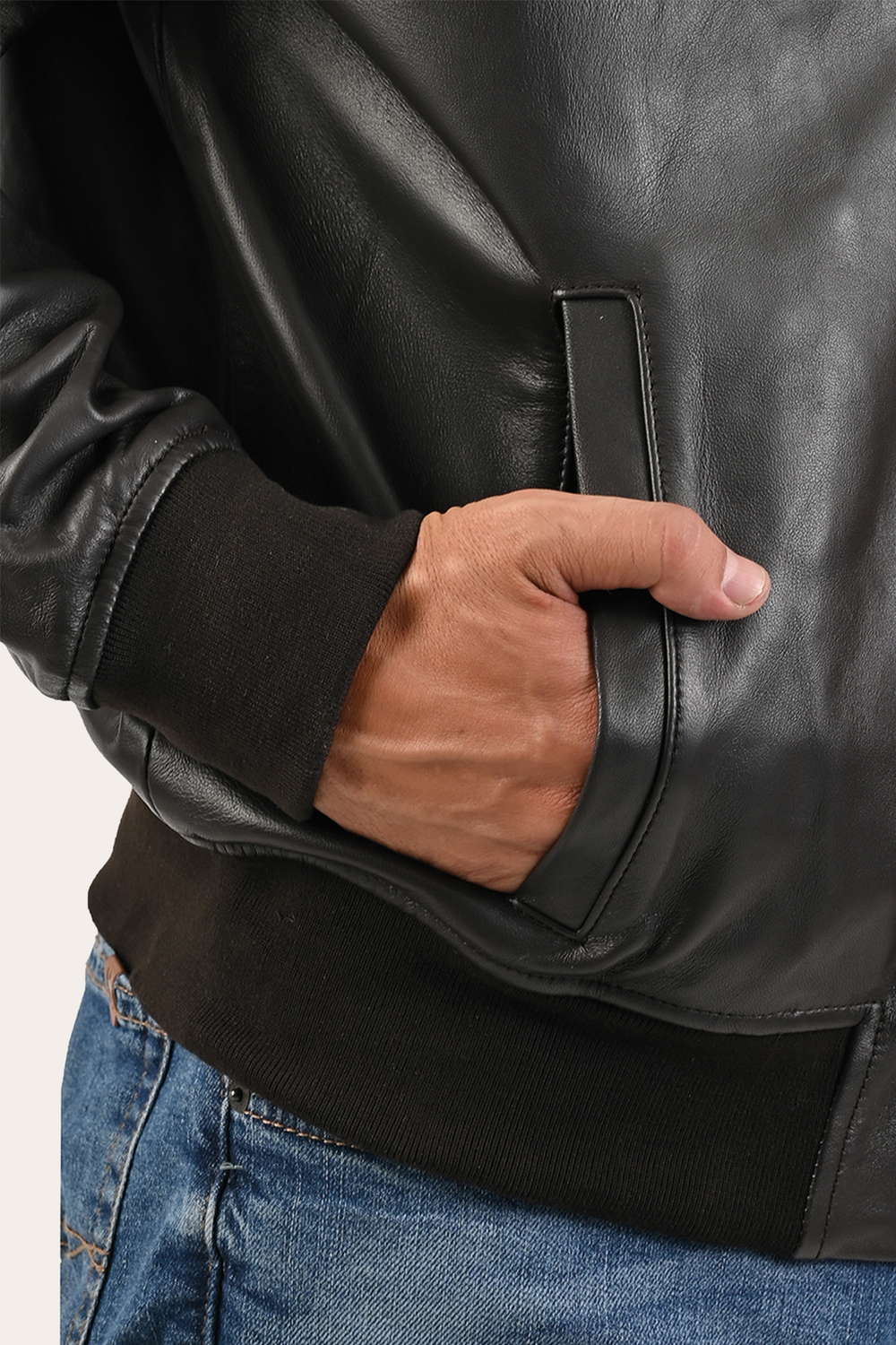 Men’s Dark Brown Dusty Trucker Leather Jacket