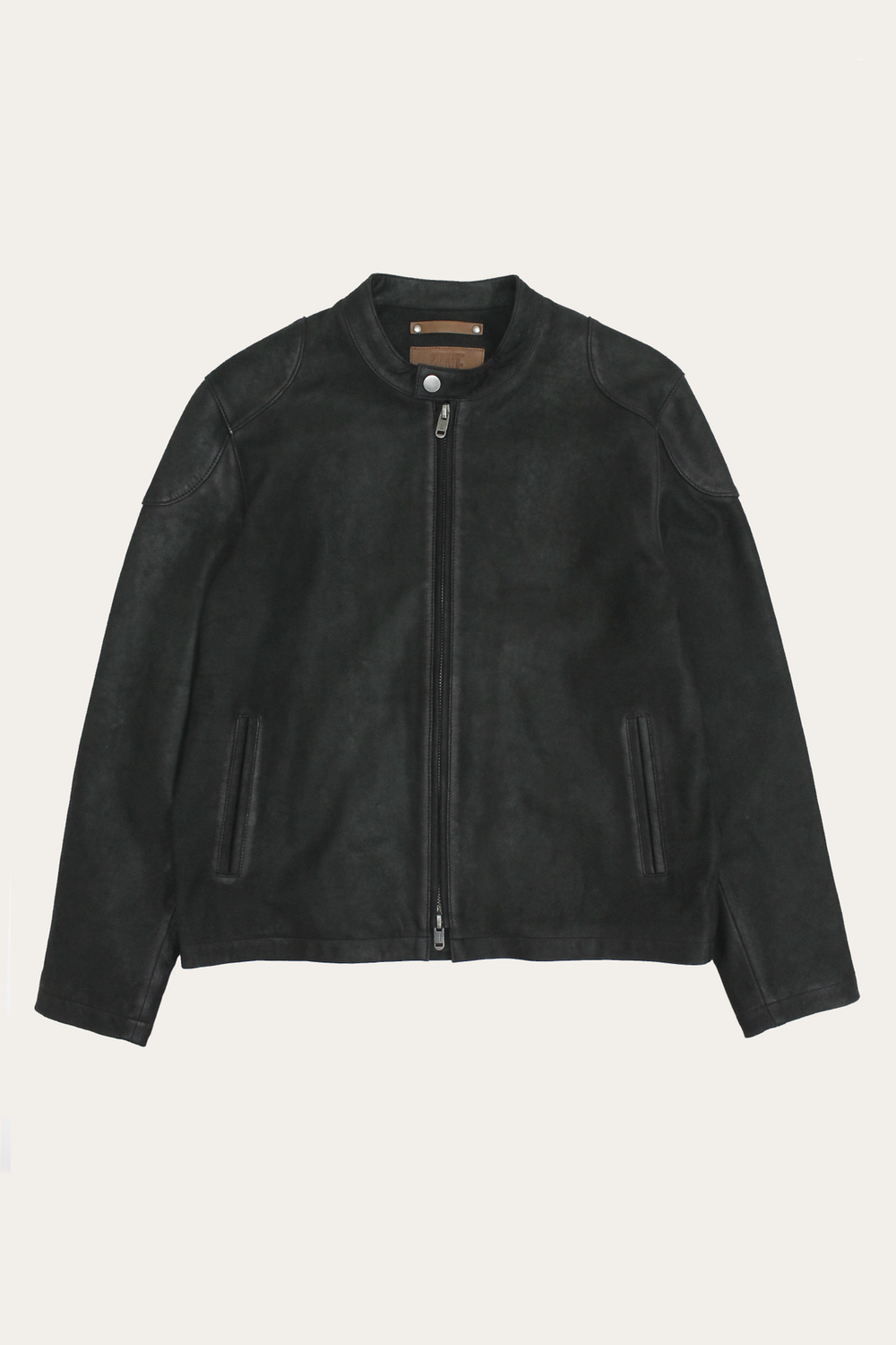 Men’s Black Gannon Lamb Leather Racer Jacket