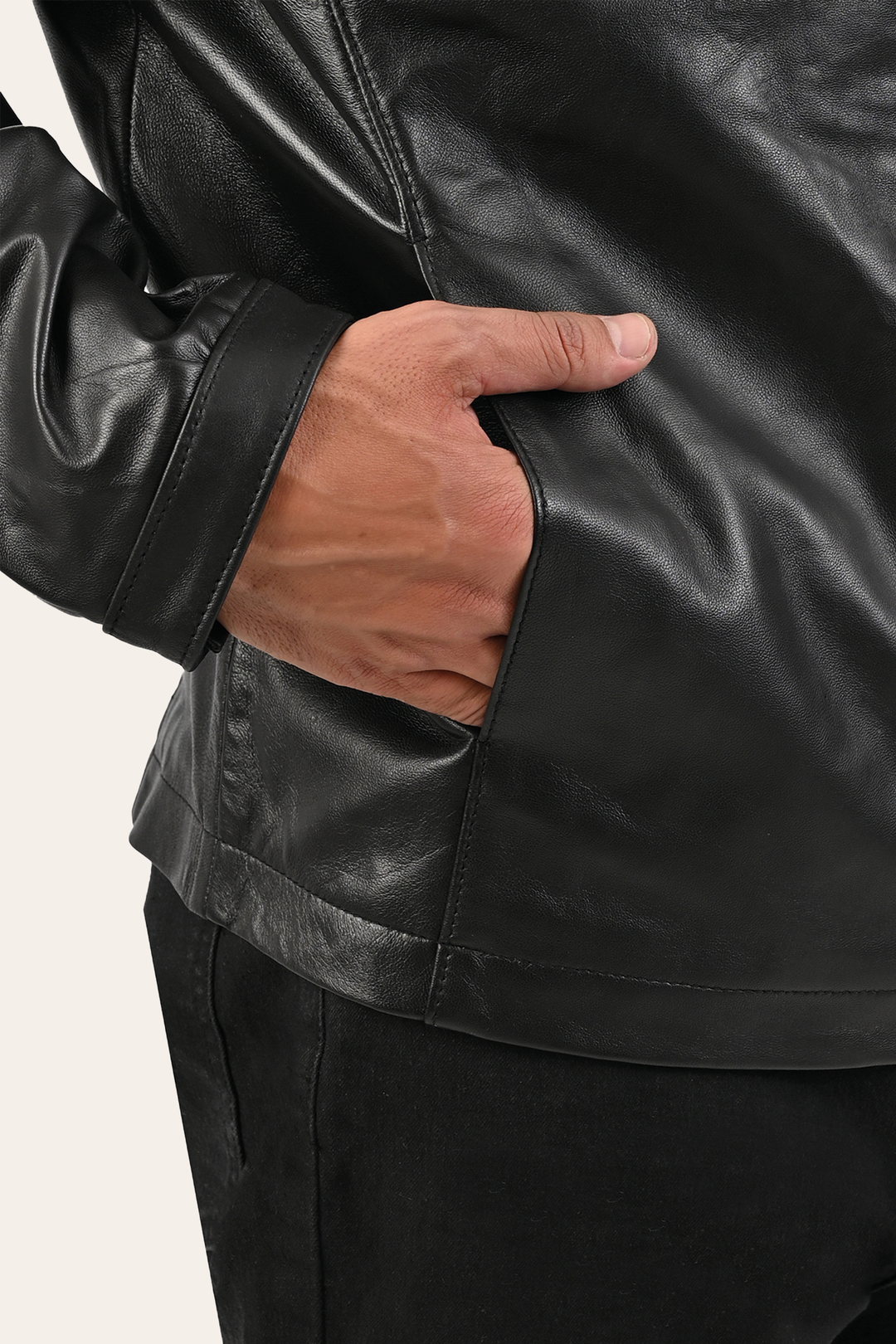 Men’s Black Pioneer Racer Leather Jacket