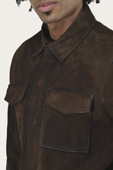 Men’s Dark Brown Brock Classic Suede Shacket