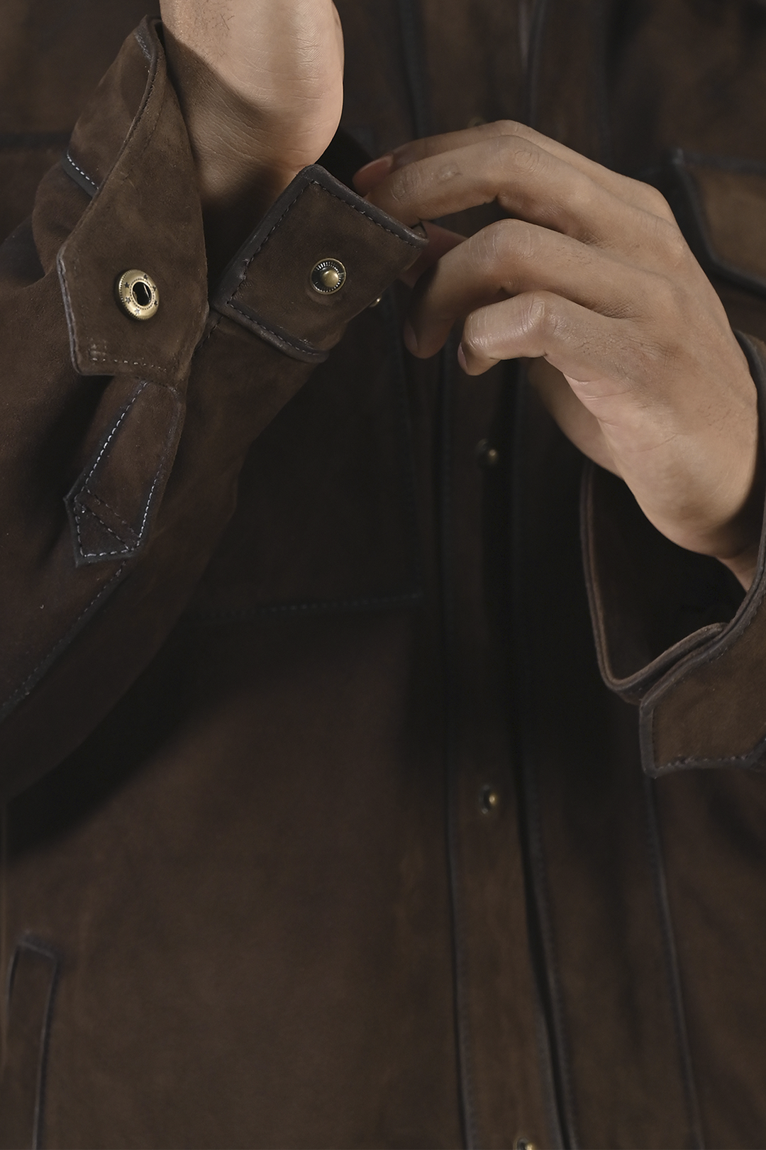 Men’s Dark Brown Brock Classic Suede Shacket