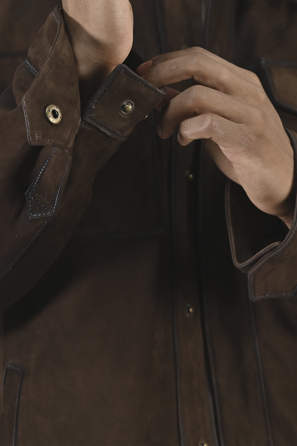 Men’s Dark Brown Brock Classic Suede Shacket