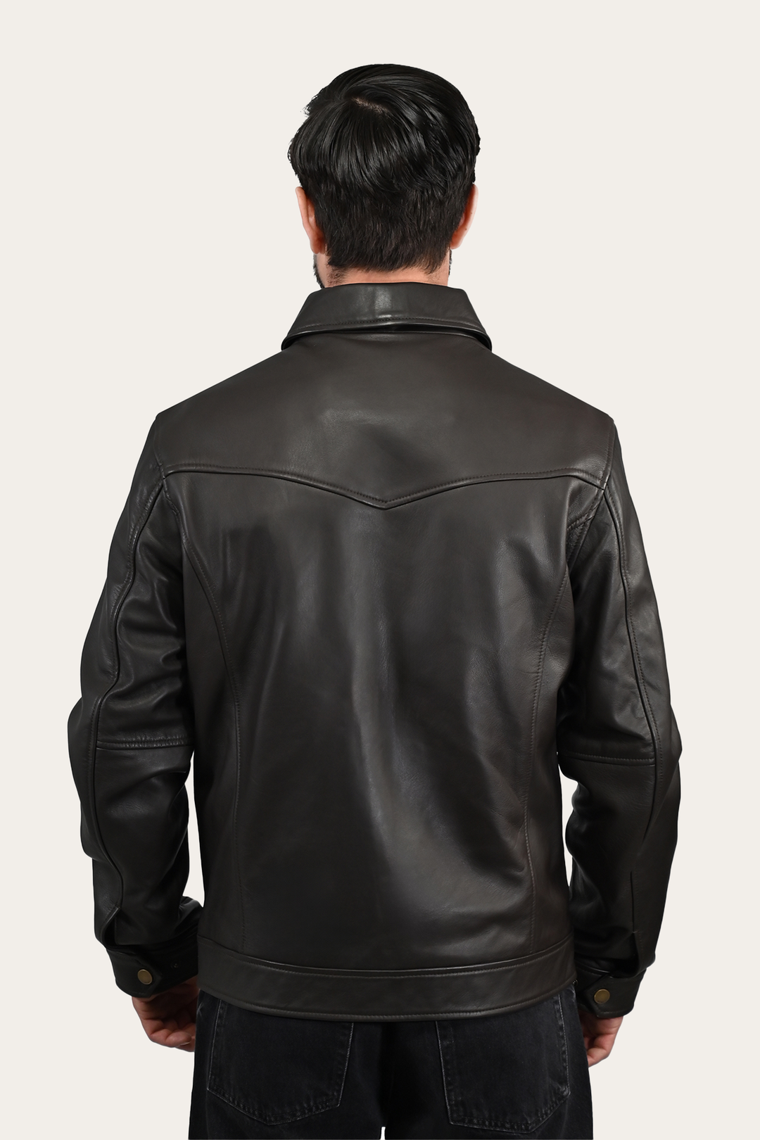 Men’s Dark Brown Durango Trucker Leather Jacket