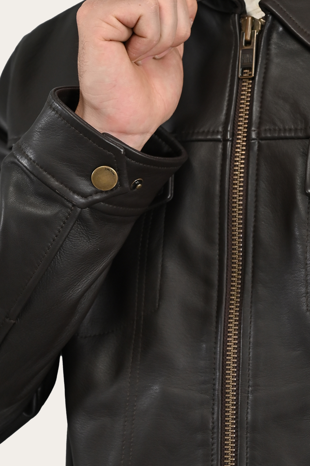 Men’s Dark Brown Durango Trucker Leather Jacket