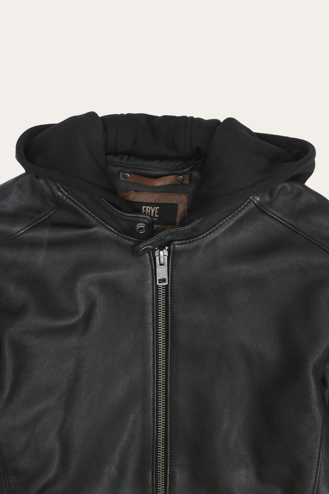 Men’s Black Saddle Racer Leather Hooded Jacket