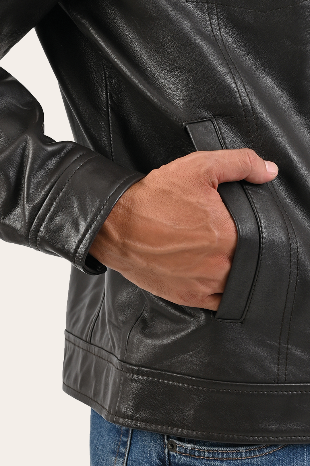 Men’s Dark Brown Kentucky Trucker Leather Jacket