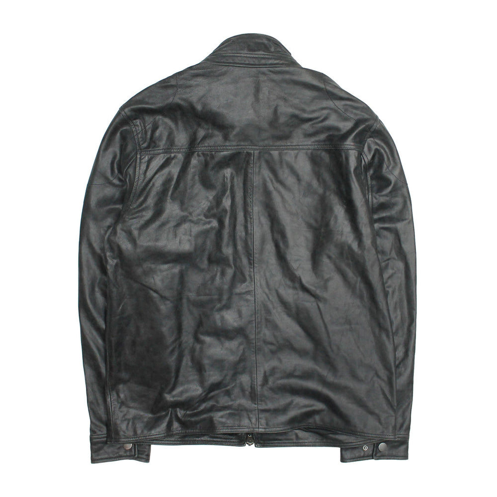 Men’s Black Lawton Modern Nappa Biker Jacket
