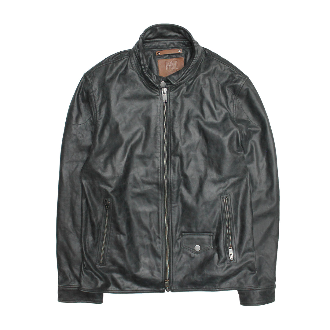 Men’s Black Lawton Modern Nappa Biker Jacket