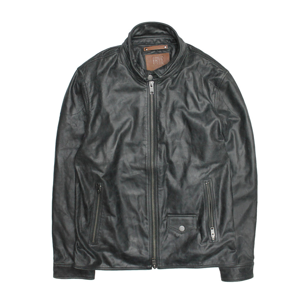 Men’s Black Lawton Modern Nappa Biker Jacket
