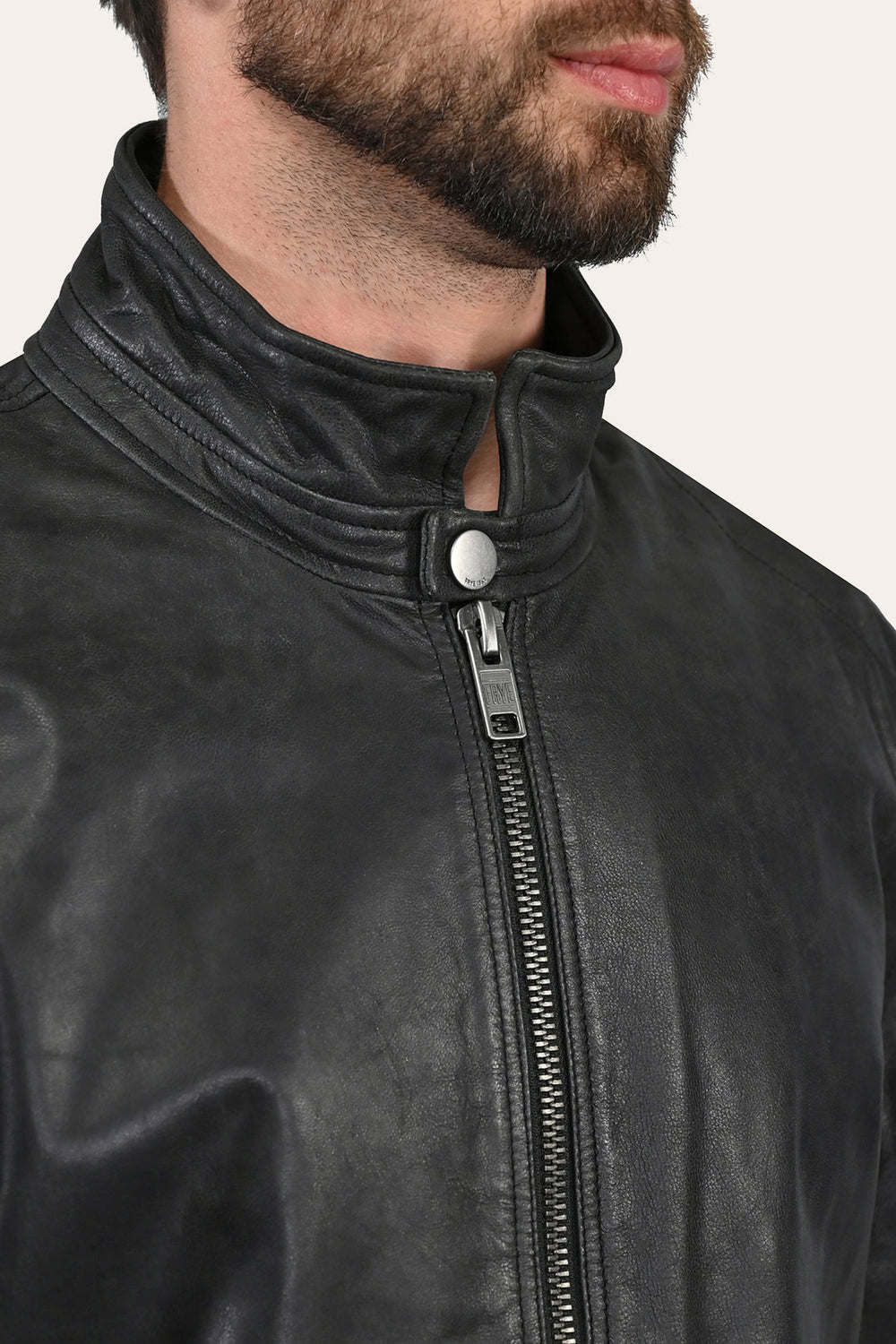 Men’s Black Lawton Modern Nappa Biker Jacket