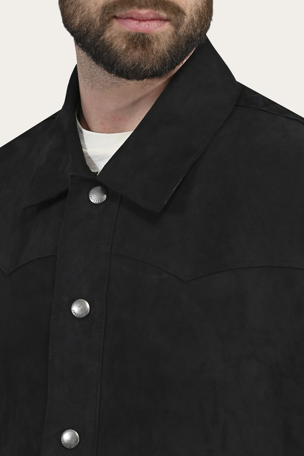 Men’s Navy Blue Judd Minimalist Suede Shacket