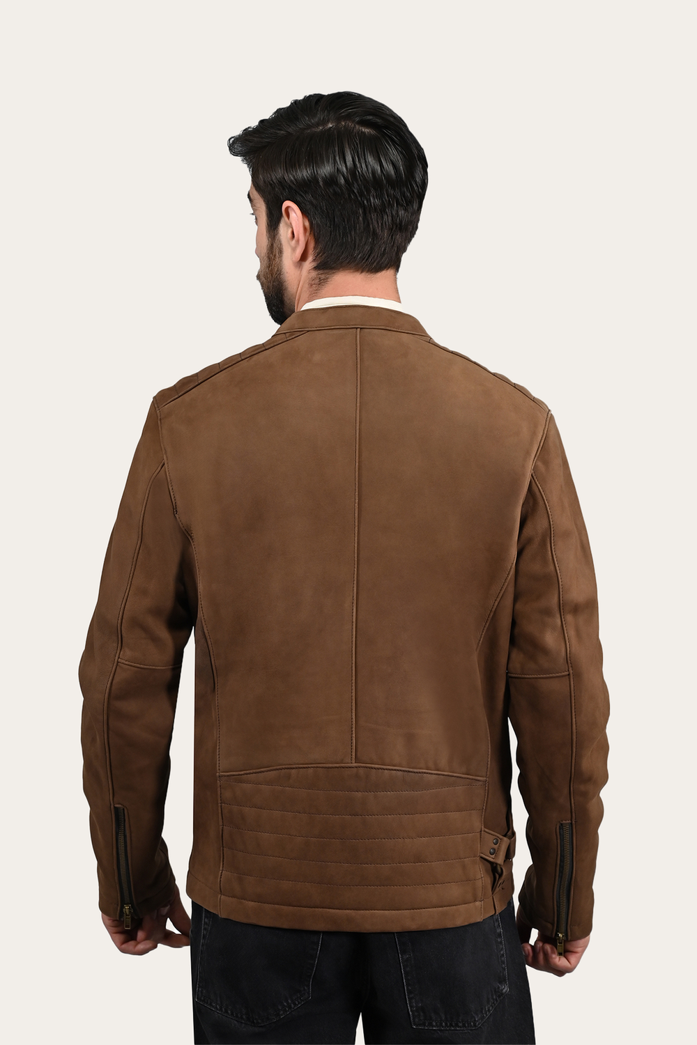 Men’s Tobacco Desert Racer Leather Jacket