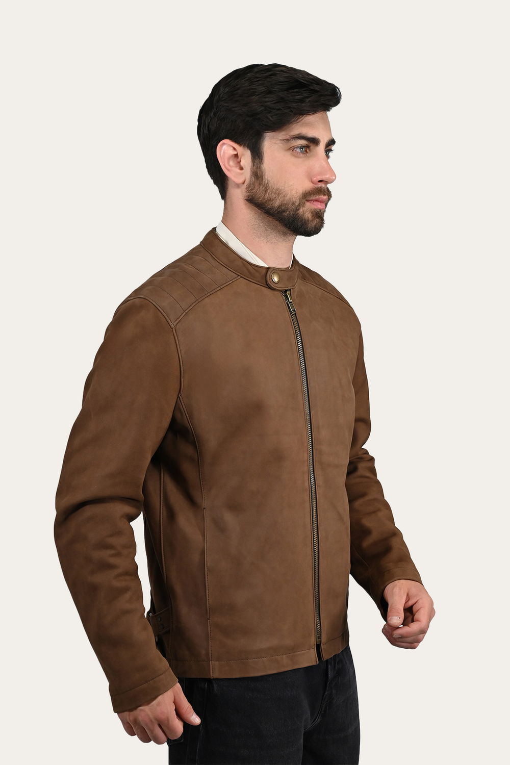 Men’s Tobacco Desert Racer Leather Jacket