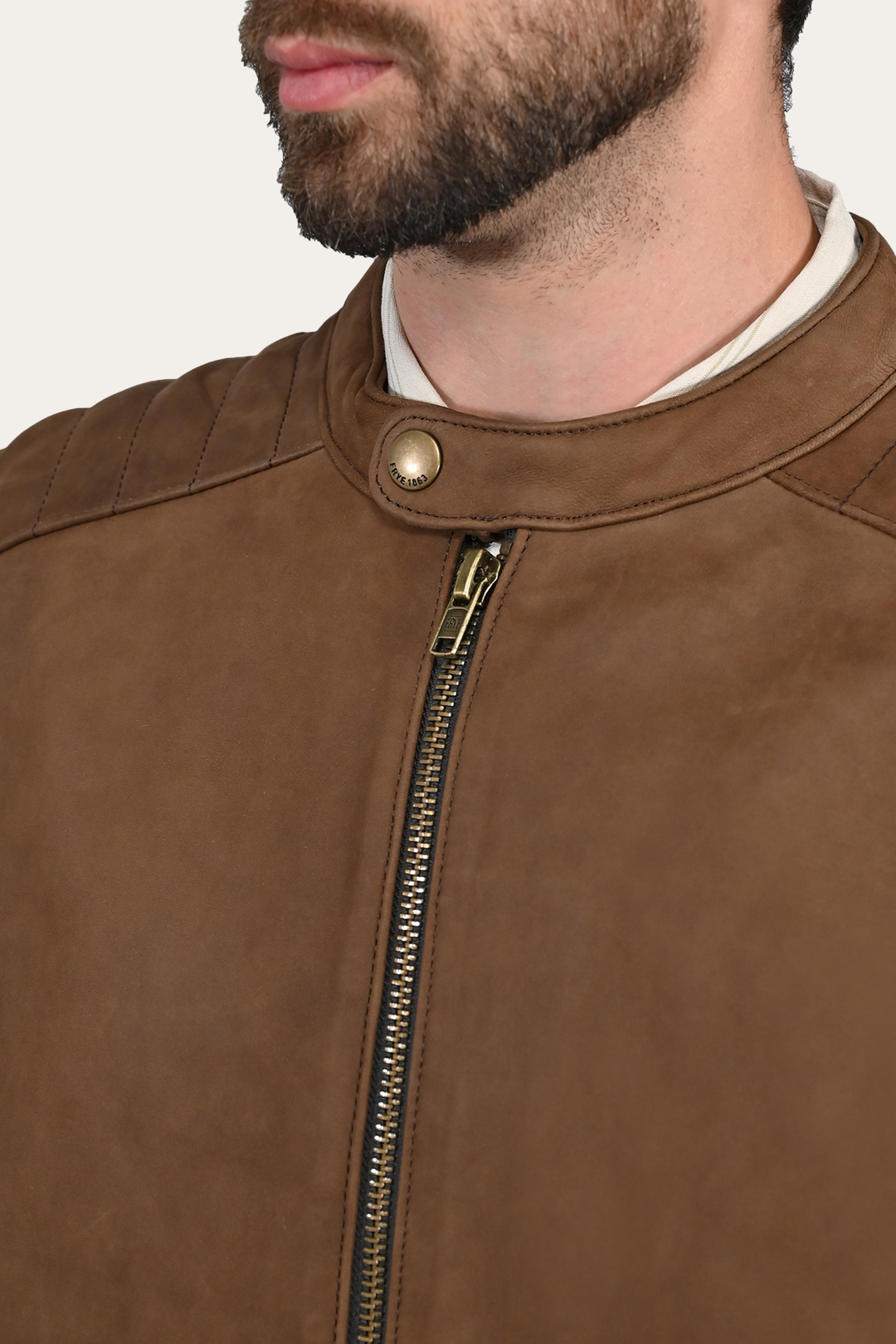 Men’s Tobacco Desert Racer Leather Jacket