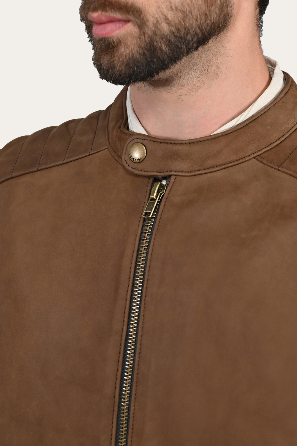 Men’s Tobacco Desert Racer Leather Jacket