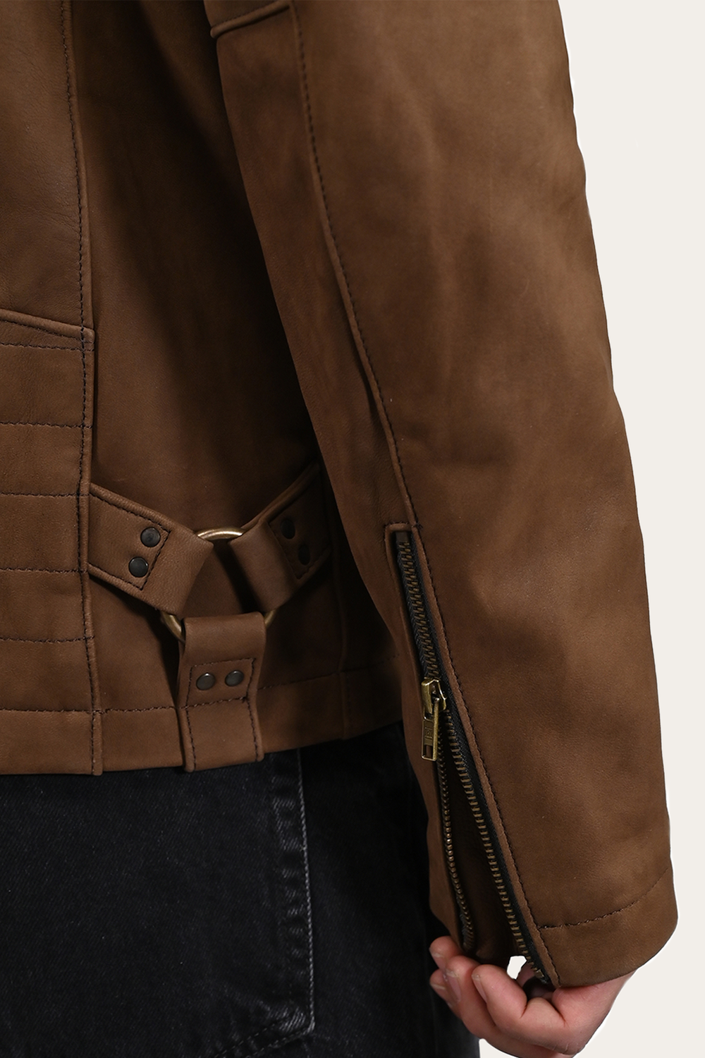 Men’s Tobacco Desert Racer Leather Jacket