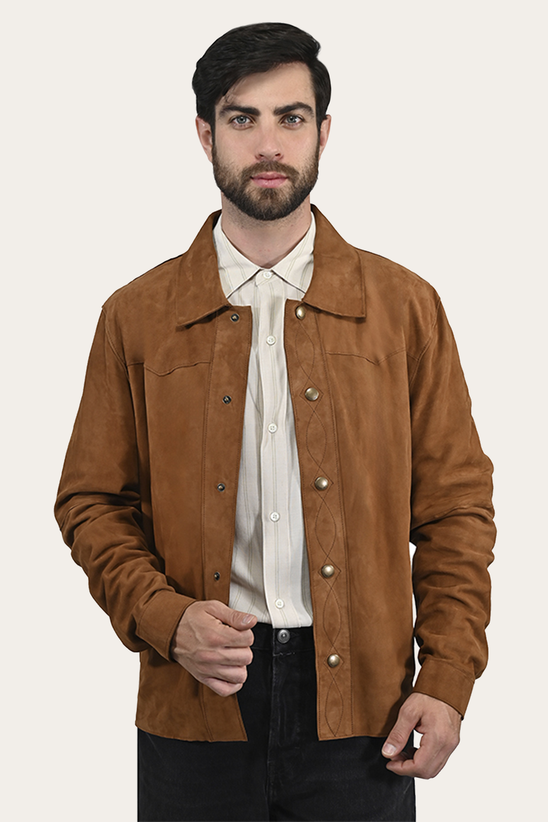 Men’s Middle Brown Judd Minimalist Suede Shacket