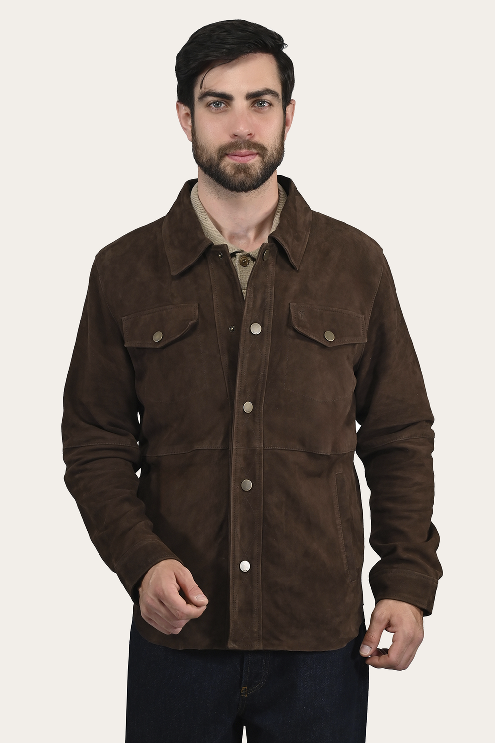 Men’s Dark Brown Authentic Suede Shacket
