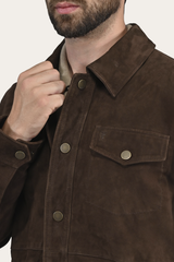 Men’s Dark Brown Authentic Suede Shacket
