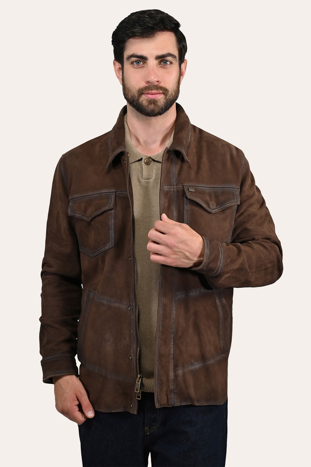 Men’s Dark Brown Brody Suede Shacket