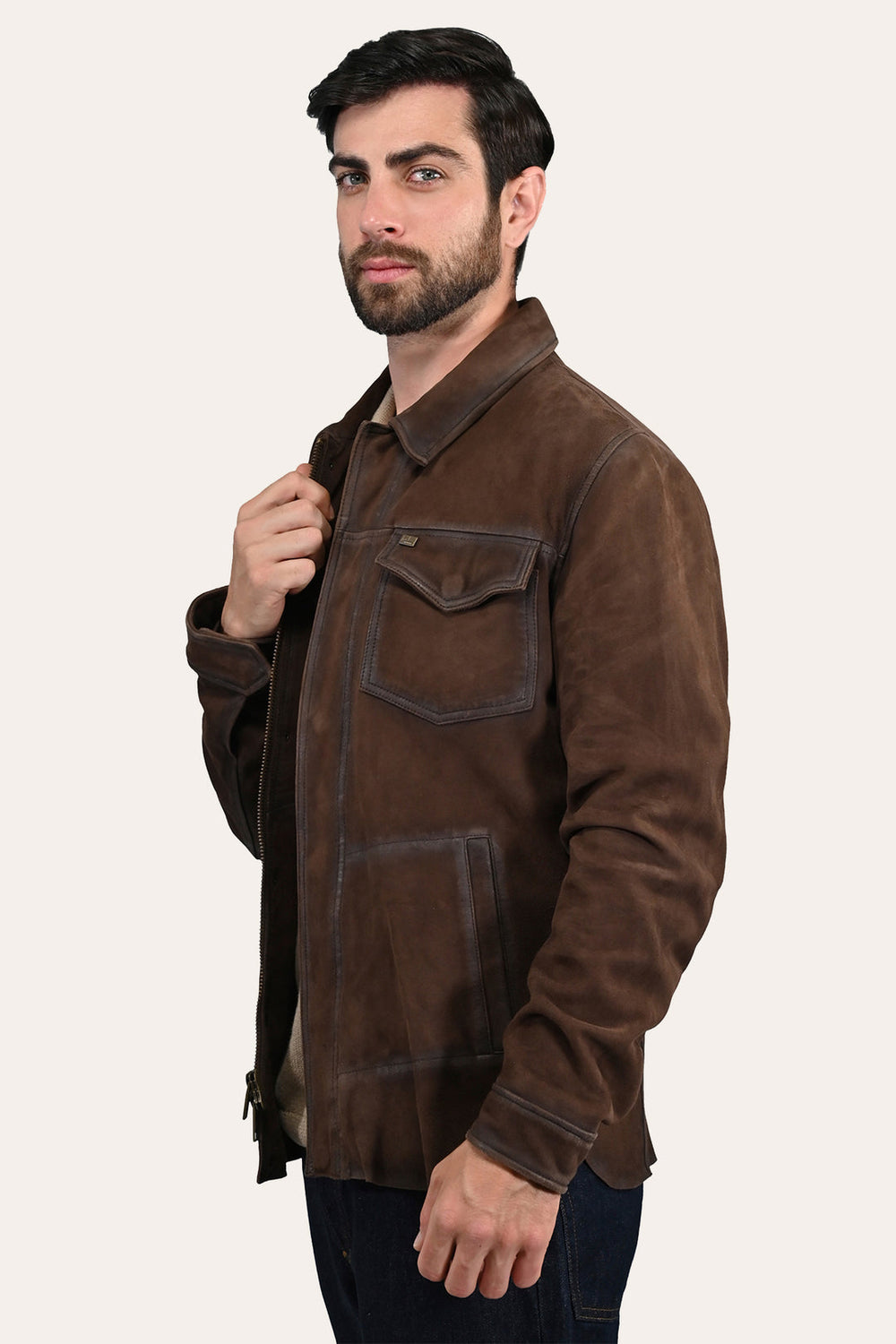 Men’s Dark Brown Brody Suede Shacket